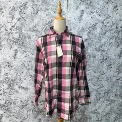 新品　UNIQLO　ユニクロ　シャツ　ネルシャツ　チェック　総柄　薄手　春　夏　秋【size S】　ピンク　桃　グレー　灰　ホワイト　白　ブラウン　茶