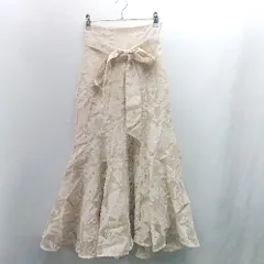 ◇ ⊂ one after another NICE CLAUP 後ろウエスト一部ゴム ロング丈 フレア スカート サイズS ベージュ レディース E  【1503050013178】