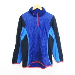 アディダス adidas シャツ 長袖 ハイブリッドフーディトップ L ブルー系 サッカーフットサルウェア※EKM