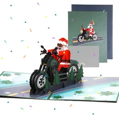【人気商品】ポップアップカード クリスマスの木 クリスマスカード 封筒付き BRONC メッセージカード ポップアップカード カード 3D おしゃれ クリスマス お祝いカード（サンタクロース ）