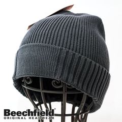 ニットキャップ 帽子 Beechfield ビーチフィールド Organic cotton engineered patch beanie グレー B438N-O-GPGR ワッチキャップ イギリス