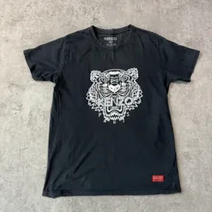 KENZO PARIS ケンゾー タイガー ロゴ Tシャツ レディース　XL ユニセックス　男女兼用　ブラック 正規品 スリム モード カジュアル 人気　定番　ロゴT 虎　Tシャツ　古着　黒　ブラック　バングラデシュ製