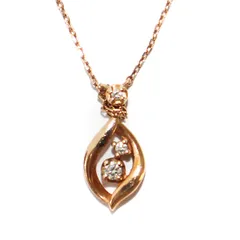 VENDOME AOYAMA ヴァンドーム青山 ネックレス ペンダント しずくモチーフ 雫モチーフ ダイヤモンド K10 PG ピンクゴールド /BB