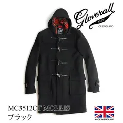 【カラー：ブラック】グローバーオール GLOVERALL MC3512-CT ダッフルコート モリス 防寒 英国製 モーリス メンズ イングランド製 ブランド アウター ロングコート トグルボタン メルトンウール タータンチェック裏地