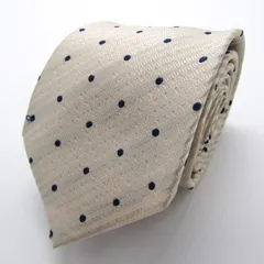 オリヒカ ブランド ネクタイ ストライプ柄 ドット シルク PO メンズ ベージュ ORIHICA 【中古】