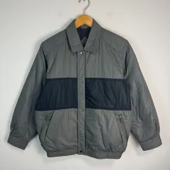 ジャンパー ブルゾン 中綿ジャケット メンズ グレー  バイカラー Mサイズ ストリート シンプル