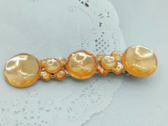 ✨【No.56】（オレンジ）ガラスダイヤのワニクリップ ヘアピン