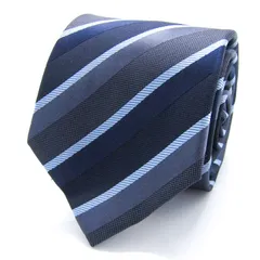 タカキュー ブランド ネクタイ シルク ストライプ柄 PO メンズ ネイビー TAKA Q 【中古】