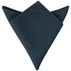 Elerevyo メンズ コットン ハンカチ クラシック ソリッドカラー ポケットチーフ フォーマルスーツ用 ネイビーブルー Free Size