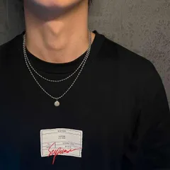 2点セット コインネックレス ボールチェーン シルバー 45cm 50cm 流行