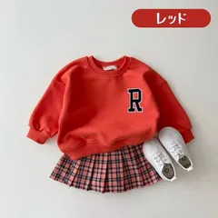 送料無料 レッド ビッグロゴ 長袖トレーナー ベビー服 韓国子供服 男の子 女の子 コットン ボーイズ ガールズ スウェット キッズ 部屋着 春秋冬 新生児 66cm 73cm 80cm 90cm