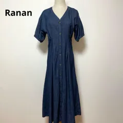 Ranan ラナン デニムブルー 半袖 シャツワンピース M