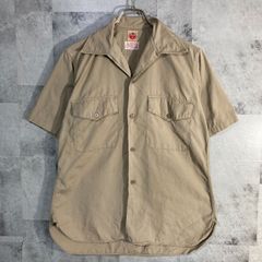 USA製 50's Hecker USMC マチ付き 半袖コットンポプリンシャツ M