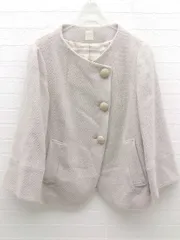 ◇ fredyemue フレディエミュ 七分袖 ノーカラー ジャケット サイズ38 ベージュ レディース 【中古】 【1002800983360】のサムネイル