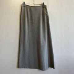 美品✨ ヨシエイナバ yoshie inaba スカート レディース ロング丈 Aライン ストレッチ 綿混 日本製 昭和レトロ 90s オフィスカジュアル 通勤コーデ シンプル 上品 春夏 コーデ 灰色 グレー