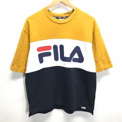(^w^)b FILA フィラ Tシャツ キャメル ブラック メンズ M