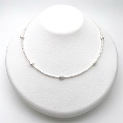 雪華の氷晶ネックレス ～純白の輝き～ 本真珠 ケシ バロック 淡水パール クリスマス 冬 白 雪 花 石 ホワイト