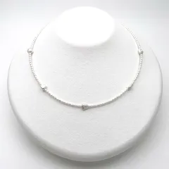 雪華の氷晶ネックレス ～純白の輝き～ 本真珠 ケシ バロック 淡水パール クリスマス 冬 白 雪 花 石 ホワイト