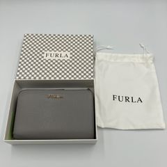 ほぼ新品・箱・タグ付きFURLA グレー レザー 長財布 - メルカリ