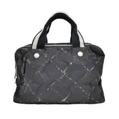 【名東】シャネル 旧トラベルライン トートバッグ ハンド ブラック 黒色 シルバー金具 レディース