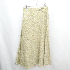 ◇ ⊂ chocol raffine robe 総柄 ロング丈 フレア スカート サイズF イエロー グリーン レディース E  【1410290018040】