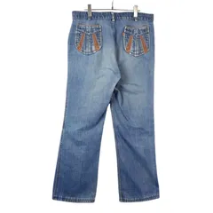 70s80sリーバイスLevisデニムパンツ青ブルーデザインポケットコーデュロイ切り替え42TALONジップオレンジタブvintageヴィンテージ40118