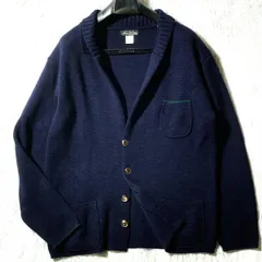Saint Pierre★MADE IN ITALY★80s vintage★金ボタン ニットカーディガン ジャケット ショールカラー アメトラ 紺ブレ風 L イタリア製