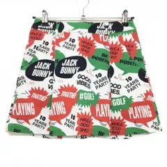 【超美品】ジャックバニー スカート 白×グリーン×レッド 総柄 レディース 0(S) ゴルフウェア 2023年モデル Jack Bunny