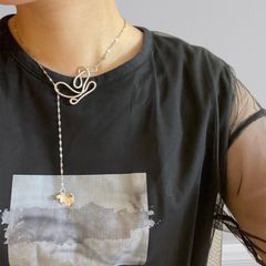 chain art charm necklace _チェーン アート チャーム ネックレス