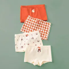 ☆ E（レッド×女の子） ☆ 150cm ☆ 女の子ショーツ4枚セット ykh977 ショーツ 女の子 ジュニア インナーパンツ インナー パンツ ブリーフ パンティー ボクサーパンツ ブリーフパンツ 下着 4枚セット かわいい 子供 こども 子ども キッズ