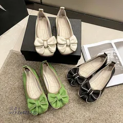 パンプス レディース 痛くない スリッパ フラットパンプス サンダル リボン付き ヒール2CM レディース 靴 美脚 ローヒール 新スタイル 歩きやすい ぺたんこ 靴  vii3x425330