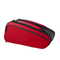 「９本収納」ウィルソン(Wilson) 2022 SUPER TOUR スーパーツアー 9R CLASH クラッシュ V2 ラケットバッグ テニスバッグ WR8016401001-ブラック×レッド(040029866)