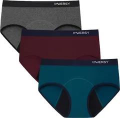 [INNERSY] サニタリーショーツ 生理用ショーツ 3XLサイズ レディース 吸水ショーツ 下着 漏れ防止 綿 通気性 大きいサイズ 締め付けない 防水シート 昼夜用 3枚セット OX  R10155