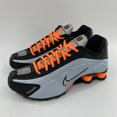 【中古】NIKE Women's Shox R4 Blue Tint/Total Orange/Black/Metallic Silver スニーカー 28cm AR3565-401 グレー ブラック オレンジ ナイキ[10]
