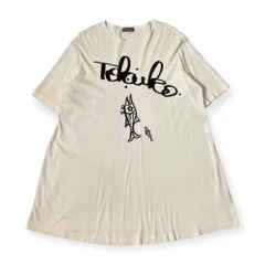 TOKUKO 1er VOL トクコ・プルミエヴォル アートデザイン チュニック丈 半袖 Tシャツ ワンピース 9/ホワイト レディース