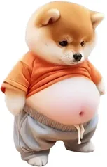 あらららいタイソン デブ 猫 マスコット キーホルダー ボールチェーン 腹出し マヌケ ぬいぐるみ 風 アクリル板 チャーム ストラップ(イエロー)