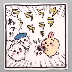 【中古】シール・ステッカー ちいかわ＆ハチワレ＆うさぎ(アラーム) スマホに貼れるサイズのクリアステッカー 「ちいかわ なんか小さくてかわいいやつ」