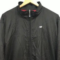 (^w^)b new balance ニューバランス NB ジップアップブルゾン ウィンドブレーカー ジャケット アウター 上着 裏地の素材記載 防寒 ロゴ 刺繍 アウトドア スポーツ 秋 冬 ブラック メンズ レディース 男女兼用 サイズLL
