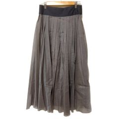 ebure(エブール) ロングスカート サイズ38 M レディース美品  - ダークグレー×黒 マキシ丈
