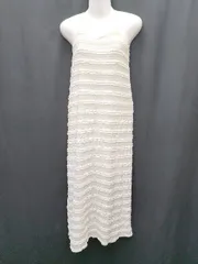 ◇ ⊂ continuer de NICE CLAUP コンティニュエ ド ロング丈 キャミ ワンピース サイズF アイボリー系 レディース P  【1410160018385】