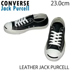 【USED／23.0cm】CONVERSE LEATHER JACK PURCELL ブラック／ホワイト