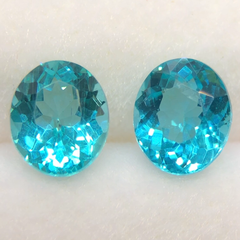 天然非加熱　アパタイト　ルース　ペアForピアス　合計約1.65ct　パライバカラー　煌めく　美発色　強いネオン感　鑑別書付き