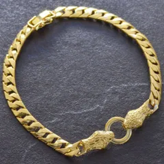 喜平 ブレスレット K24 24K メンズ 純金 24金 ゴールド  21cm ダイヤモンド 蛇 スネーク 日本製 刻印入り キヘイ 男性用 5mm幅 手造り 極上喜平【アクセサリーマート/メルカリShops店】