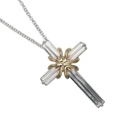 【TIFFANY&Co.】ティファニー シグネチャー クロス シルバー925×K18イエローゴールド レディース 7.63g ネックレス