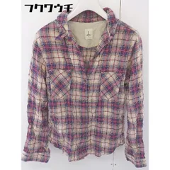 ◇ ◎ ADAM ET ROPE アダム エ ロペ チェック 長袖 シャツ サイズ38 ベージュ ネイビー レッド レディース  【中古】 【1112030001182】