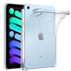 【在庫セール】mini6用カバー ソフト Ipad シリコンケース iPad mini TPU素材 (第6世代)用ケース クリア Pencil ケース 2のペアリング・充電対応 超薄型 mini6向け 超耐衝撃 全透明 黄ばみなし 【ペンケース付きタイプ】Ip