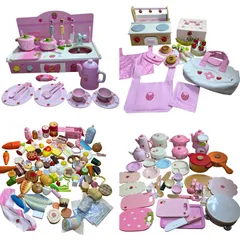 ★ Mother garden マザーガーデン 知育玩具 木製おままごと  まとめ商品 ストロベリーテーブルキッチン 食器 スイーツ  ごっこ遊び  16.70kg