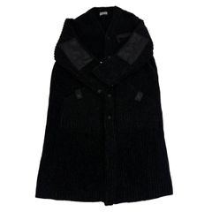 未使用タグ付き　YOHJI YAMAMOTO ヤマモトヨウジ ノーカラーコート 黒 ニット コート ロングコート メンズ  サイズ表記なし Lサイズ相当