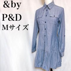 ピンキー&ダイアン シャツワンピース 長袖デニムシャツ シャンブレー フリル裾 used in Japan