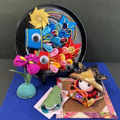 つまみ細工 端午の節句 ミニ 五月人形 鯉のぼりセット【青×赤】 - メルカリ